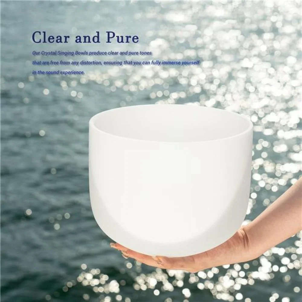 F Note Quartz Crystal Singing Bowl 8 Inch Heart Chakra Meditation Sound Healing - Picture 5 of 6